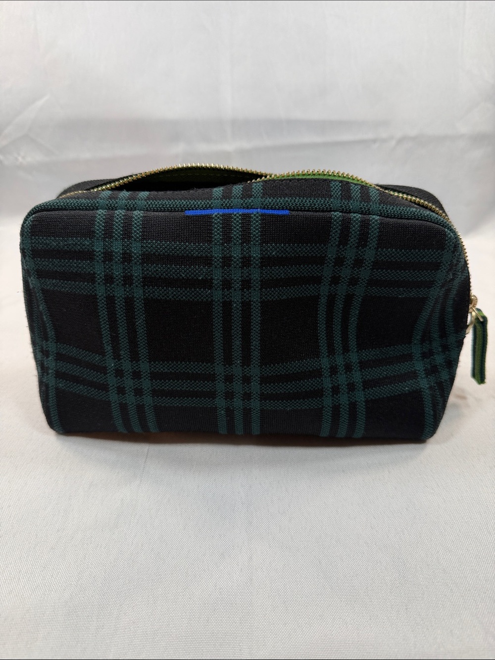 Rothy’s Universal Pouch Cedar Plaid Green Black Retired Toiletry Cosmetic Bag